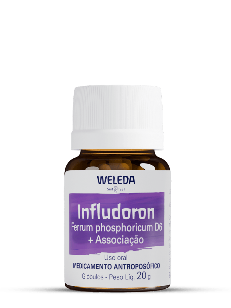 Frasco-do-Infludoron-Weleda-globulos-para-tratamento-auxiliar-de-gripes-resfriados-e-sintomas.