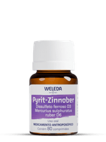 Frasco-do-Pyrit-Zinnober-Weleda-80-comprimidos-para-tratamento-de-inflamacoes-como-amigdalite-laringite-e-traqueite.