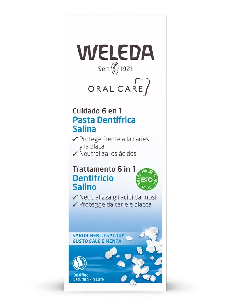 Weleda Oral Care Pasta Dentifrica Salina_ cuidado 6 em 1 que protege contra caries, placa e neutraliza acidos