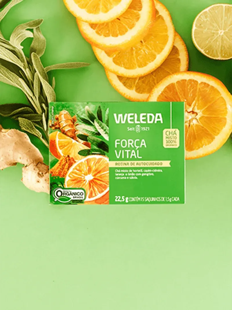 Weleda-Cha-Forca-Vital_-rotina-de-autocuidado-com-gengibre-curcuma-e-citricos-organicos
